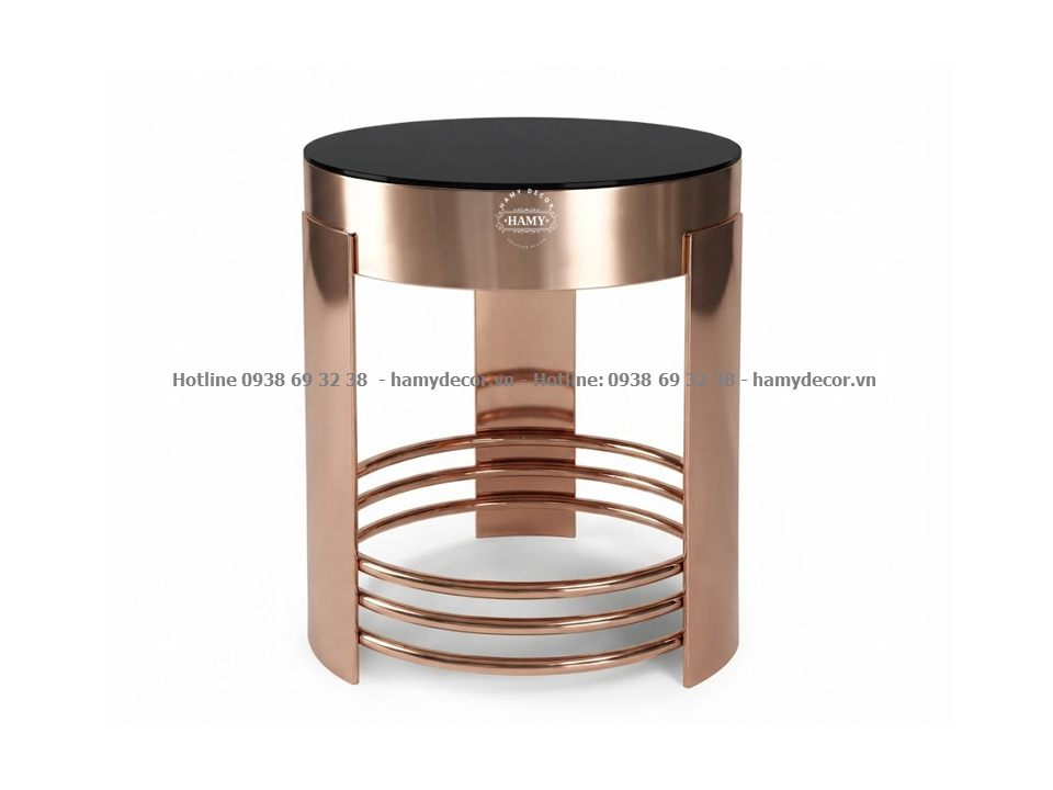 Tab sofa (Side Table) khung inox mạ vàng hồng