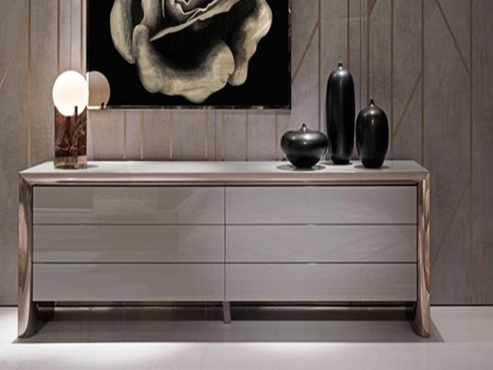 Tủ kệ console inox mạ vàng cao cấp - 53