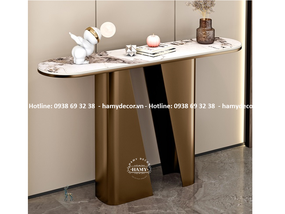 Bàn trang trí inox mạ vàng cho không gian sống hiện đại - 187