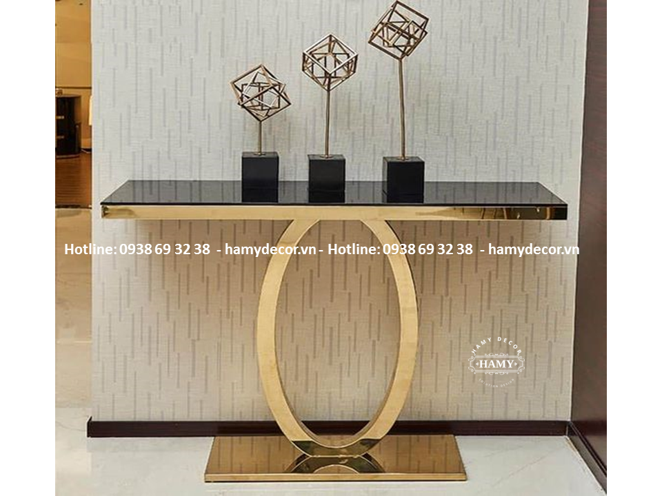 Bàn console inox mạ vàng PVD - 34