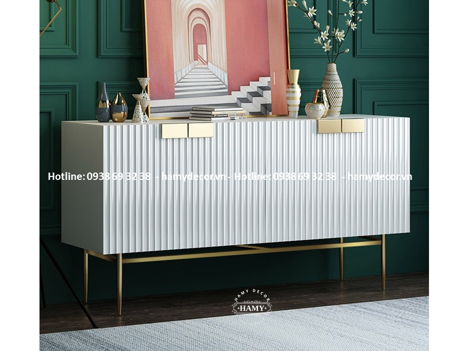 NHẬN GIA CÔNG TỦ CONSOLE GỖ KHUNG INOX MẠ MÀU PVD TẠI TPHCM