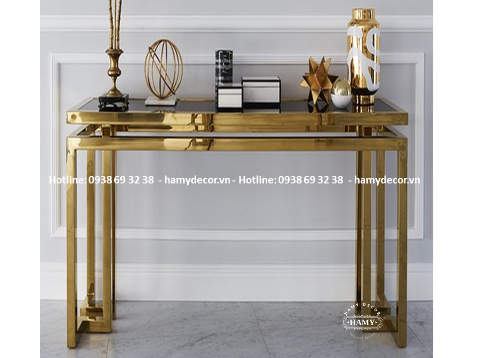 Bàn console inox mạ vàng đẹp - 10