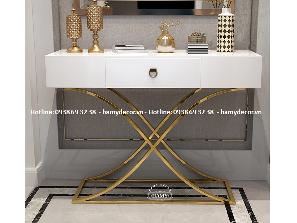 Bàn console inox mạ vàng đẹp  - 42