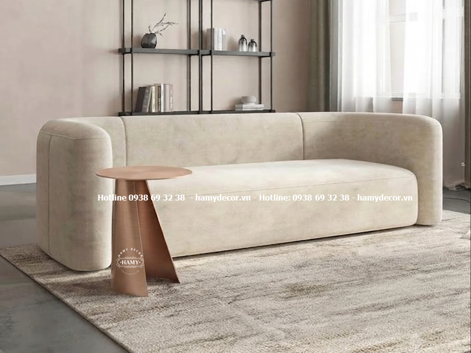 Bàn phụ (side Table) inox vàng hồng xước Phong cách Modern Minimalist