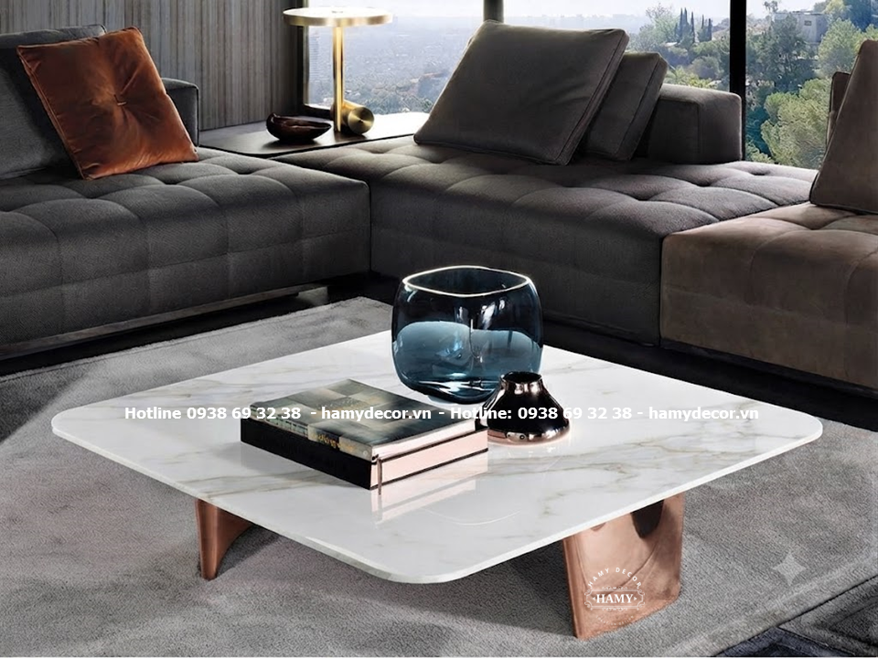 Bàn sofa Chân và khung đỡ – Inox mạ vàng hồng (Rose Gold)