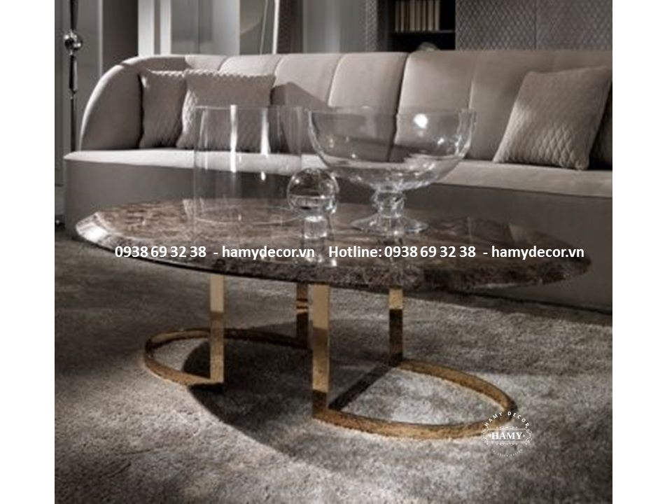 Bàn trà Inox mạ vàng 01