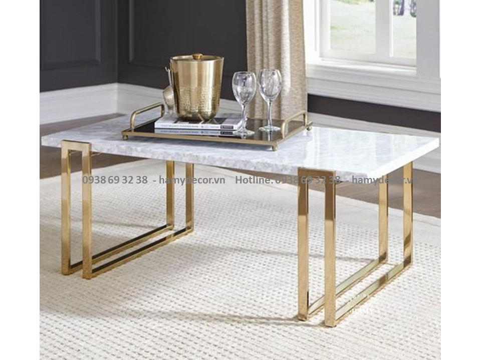 Bàn trà Inox mạ màu 04