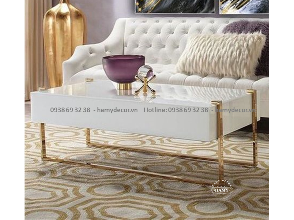 Bàn trà Inox mạ màu 08
