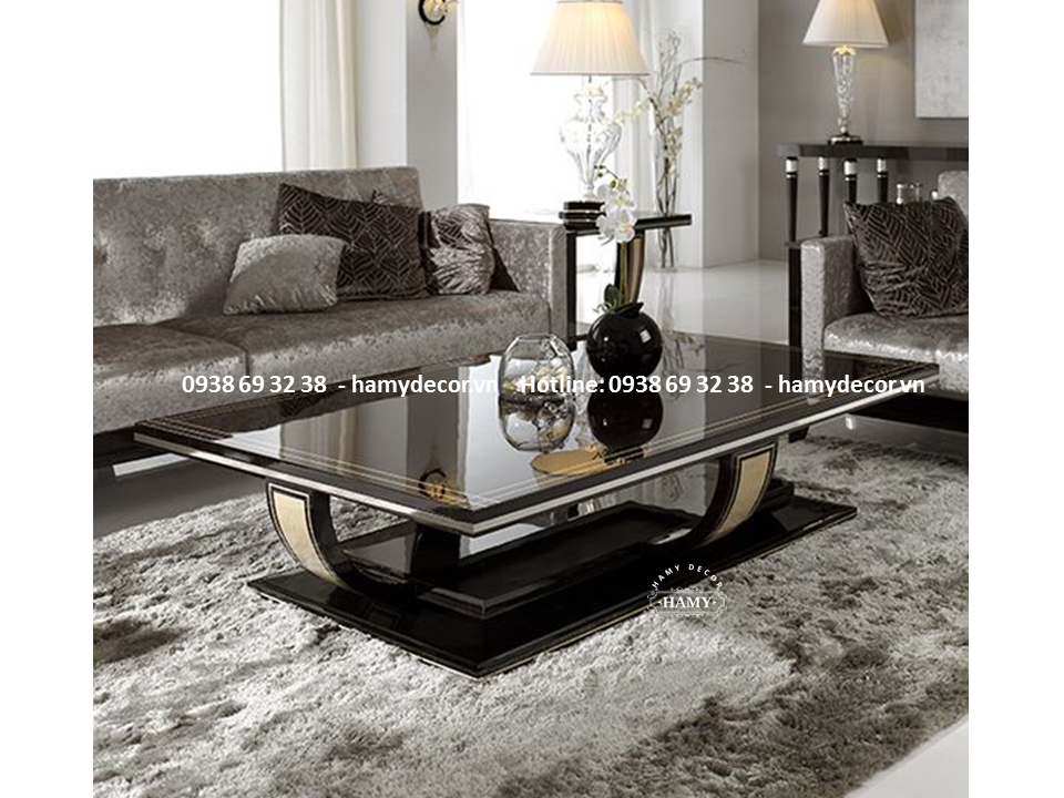 Bàn sofa hiện đại khung inox mạ vàng 32