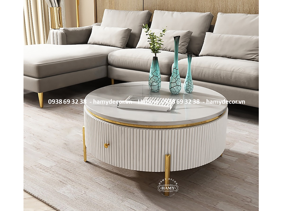 Bàn trà inox mạ màu PVD 39