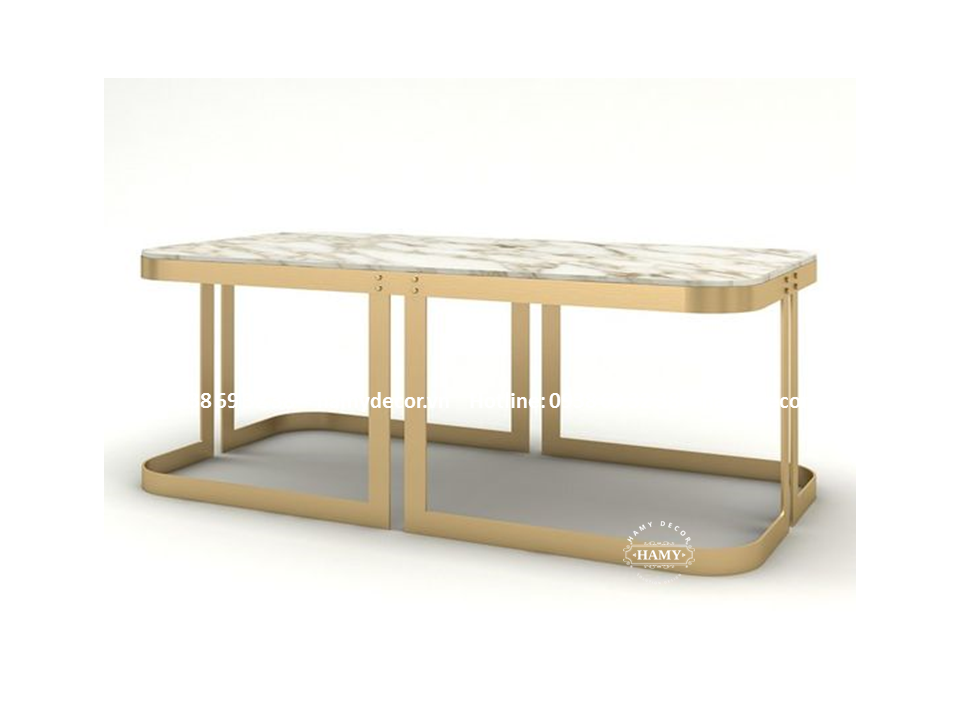 Bàn trà inox mạ vàng 47