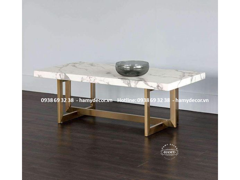 Bàn trà inox mạ màu vàng 45