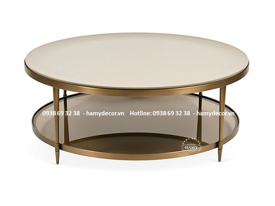 Bàn sofa chân sắt mặt đá 2 tầng BT - 16