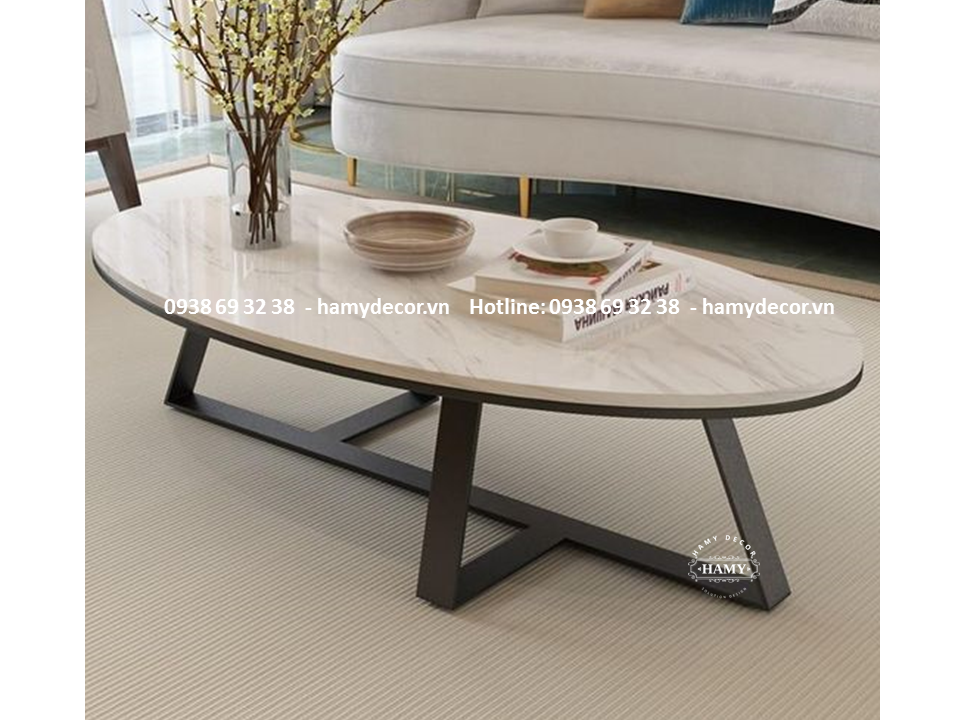 Bàn trà sắt hình OVAL BT - 17