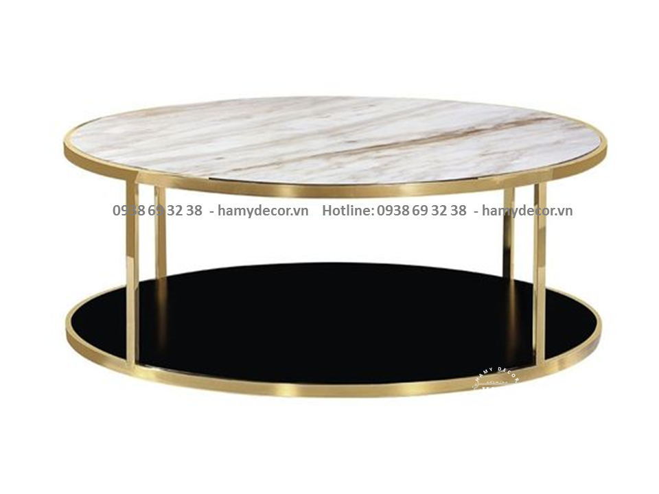 Bàn trà chân sắt mặt đá BT - 04
