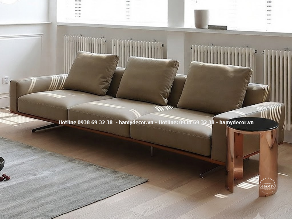 Điểm Nhấn Xa Hoa Cho Phòng Khách Hiện Đại Với Tab Sofa Mạ Vàng 