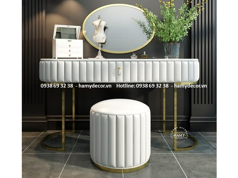 BÀN TRANG ĐIỂM INOX MẠ VÀNG - 01