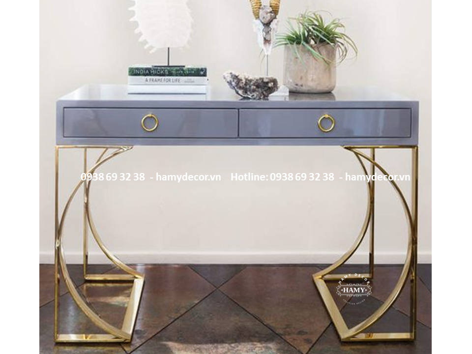 BÀN TRANG ĐIỂM INOX MẠ VÀNG - 04
