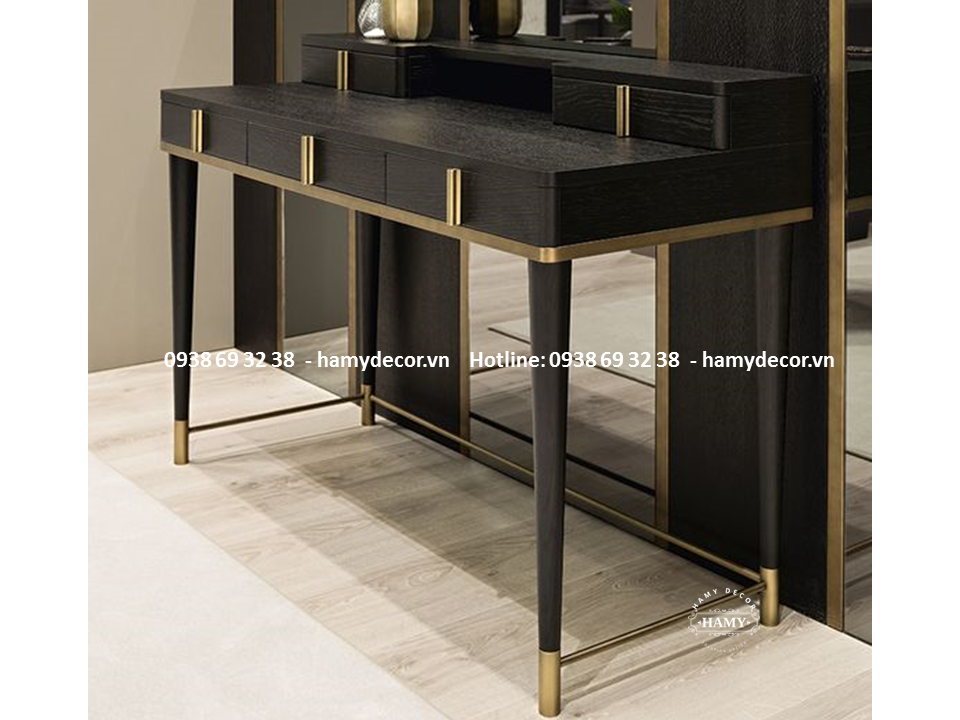BÀN TRANG ĐIỂM INOX MẠ VÀNG - 08