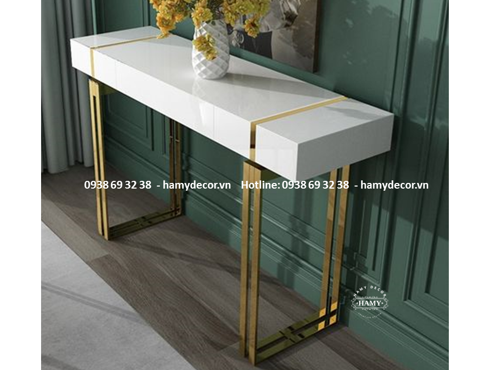 BÀN TRANG ĐIỂM INOX MẠ VÀNG - 09