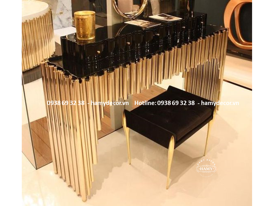 BÀN TRANG ĐIỂM INOX MẠ VÀNG SANG TRỌNG - 02