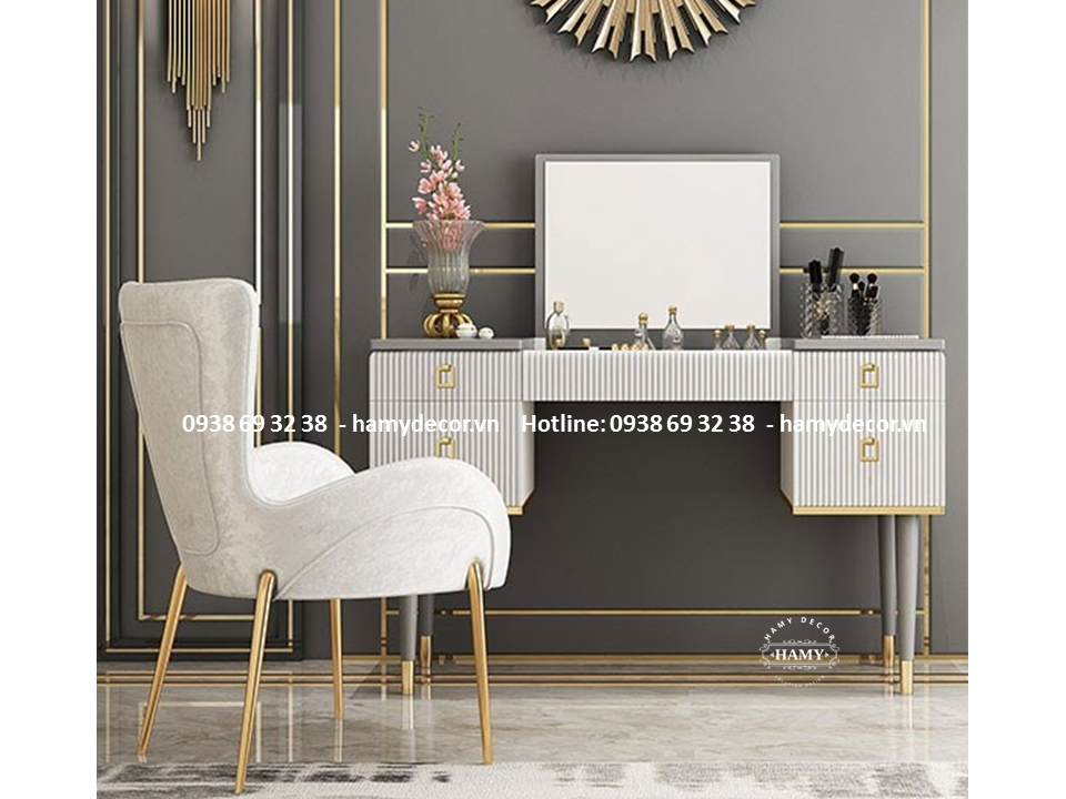 BÀN TRANG ĐIỂM INOX MẠ VÀNG - 11