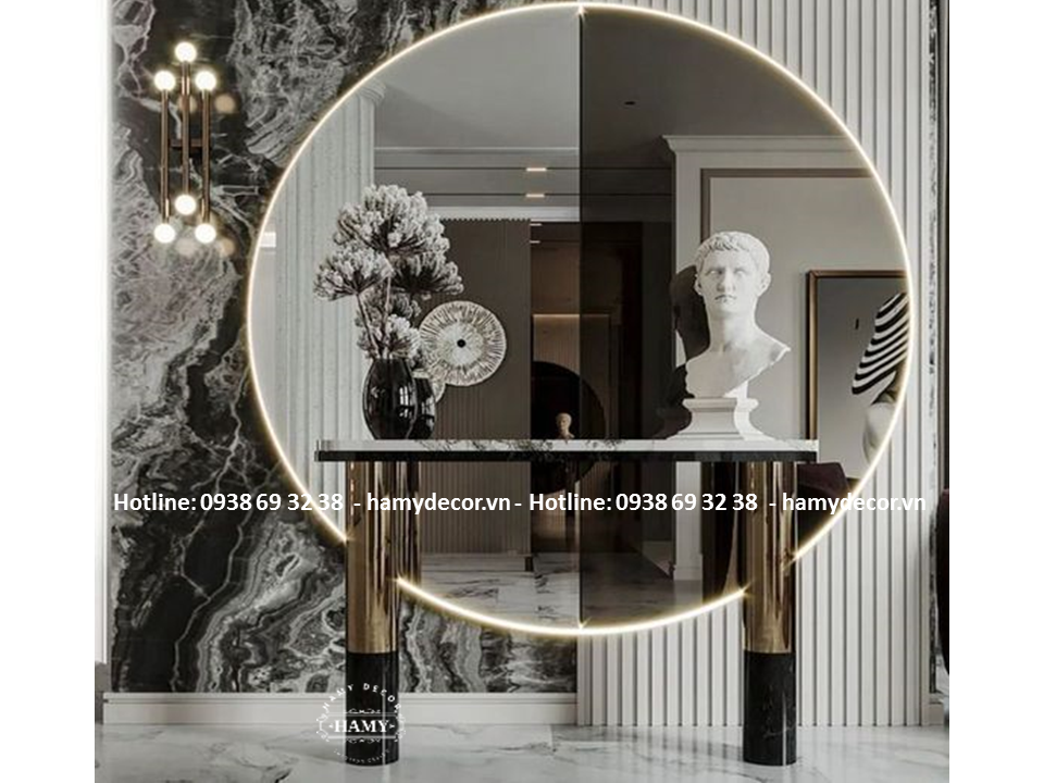 Bàn trang trí inox mạ vàng đẹp cho biệt thự hiện đại - 202
