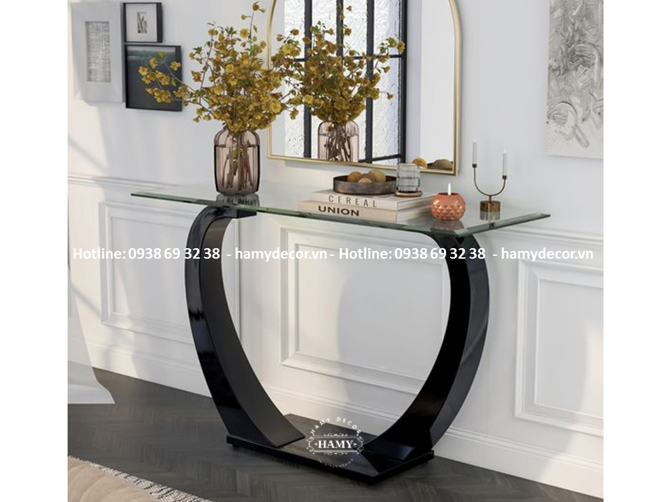 Bàn console chân sắt tĩnh điện sơn đen đẹp - 204