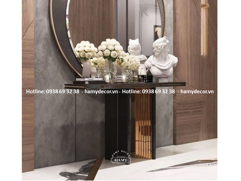Bàn trang trí inox mạ vàng cho sảnh khách sạn - 219
