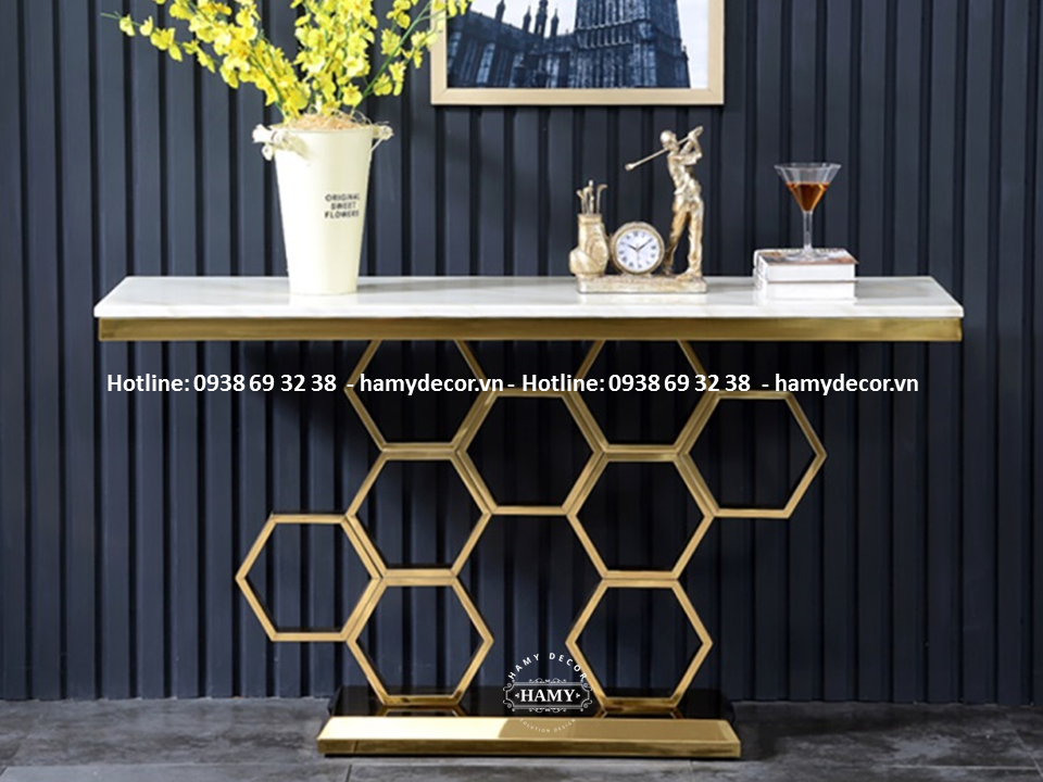 Mẫu bàn console tổ ong đẹp độc đáo 124