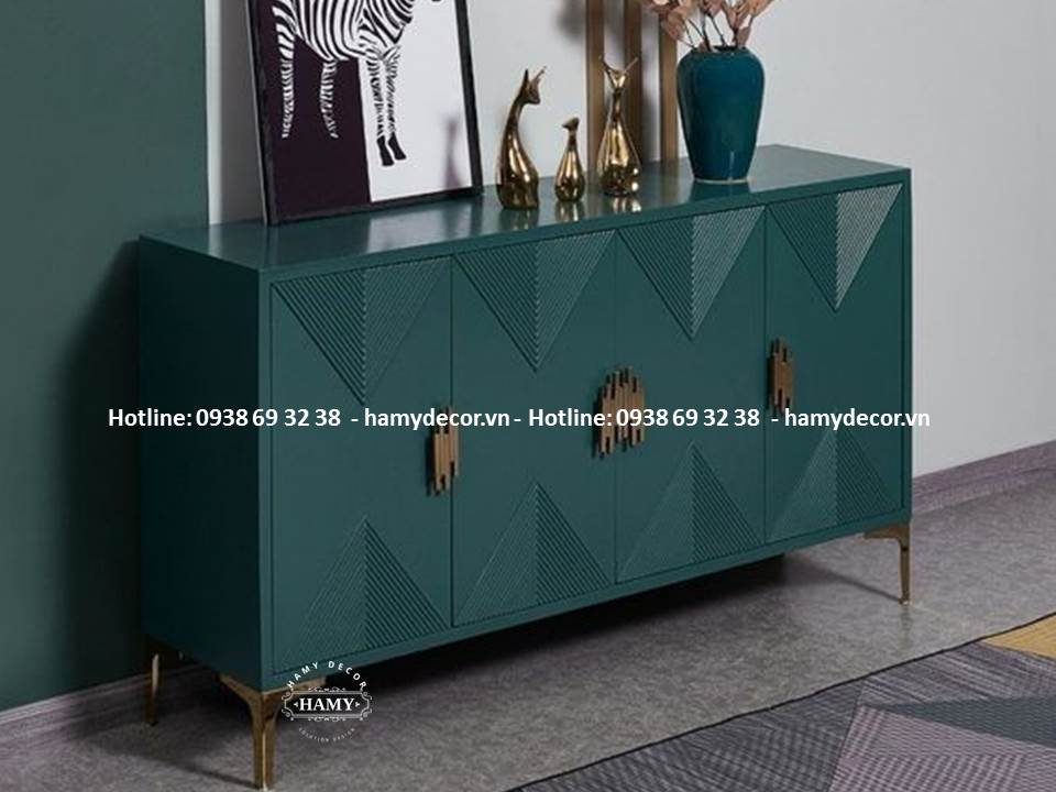 Tủ hành lang màu xanh rêu đẹp  - 137