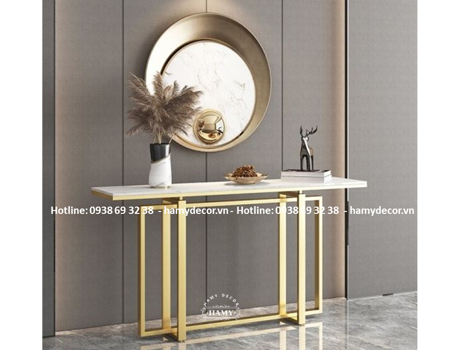 Bàn console trang trí Phòng khách inox mạ vàng - 212