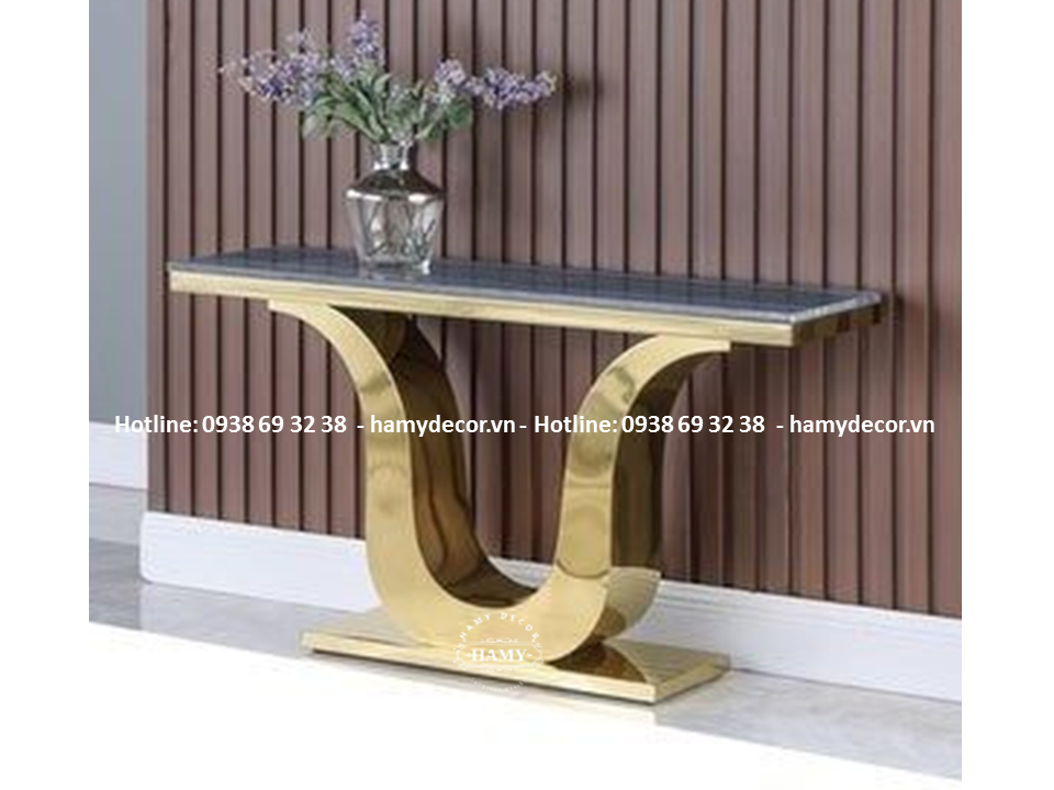 Bàn console inox mạ vàng cho spa  -  222