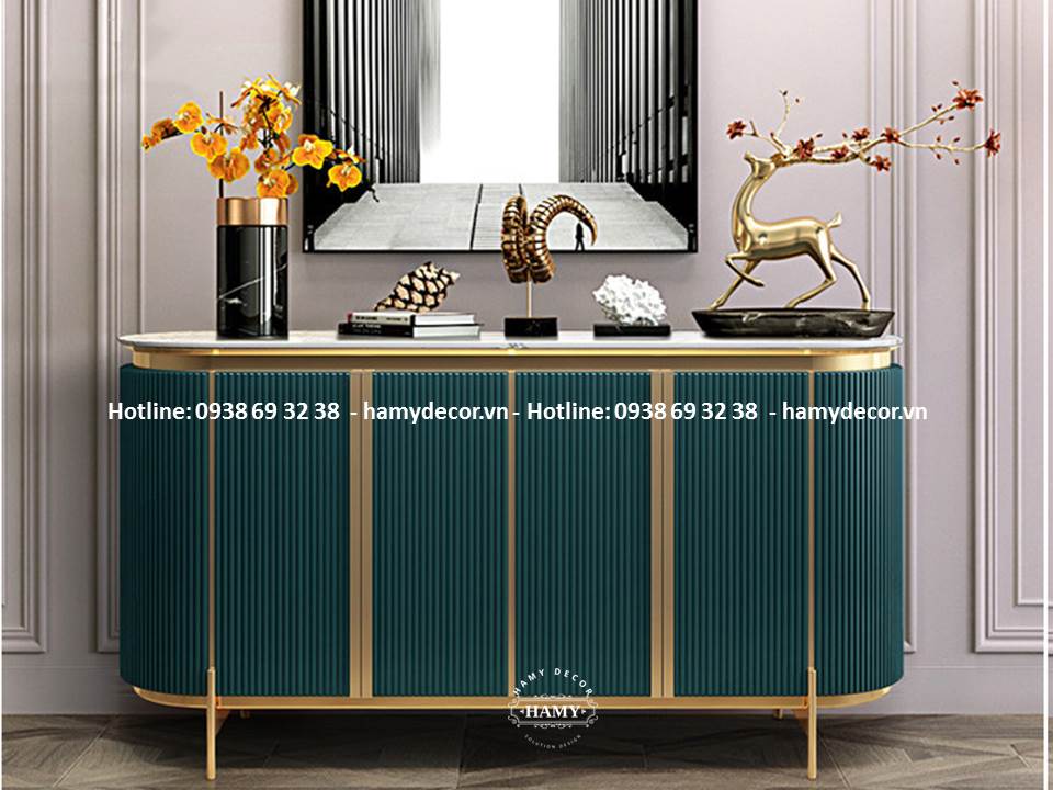 Tủ hành lang mặt đá trắng vân mây đẹp  - 138