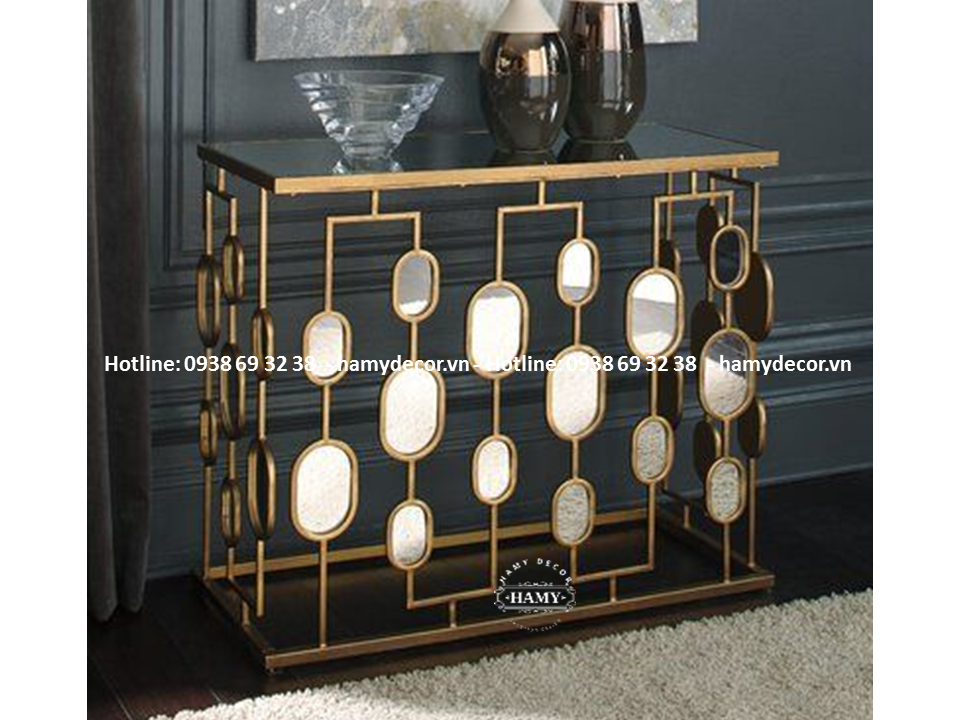 Bàn console khung inox mạ vàng độc đáo  - 196