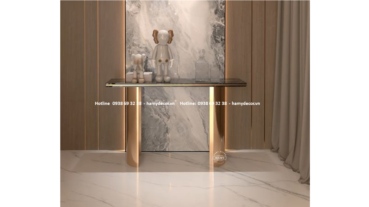 Bàn trang trí  inox mạ vàng đẹp 110