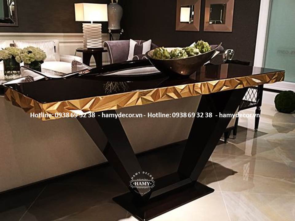 Bàn trang trí  inox mạ vàng đẹp 110