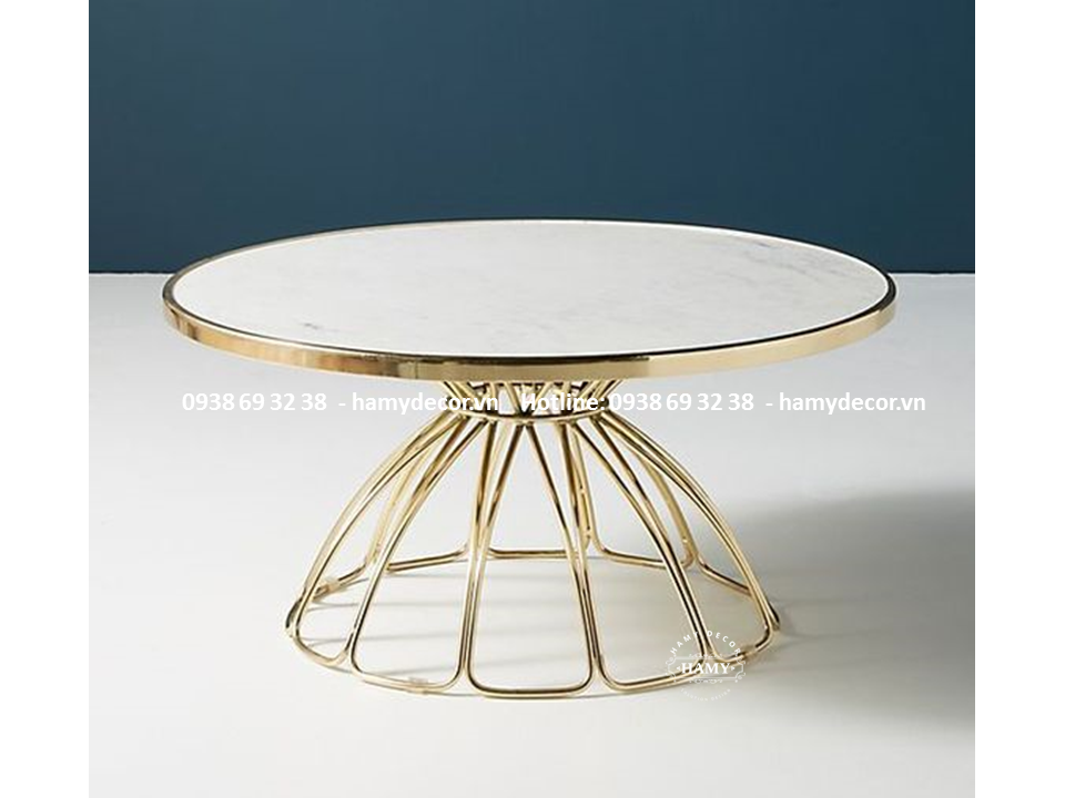 Mẫu bàn sofa  inox mạ vàng PVD màu Gold - 93