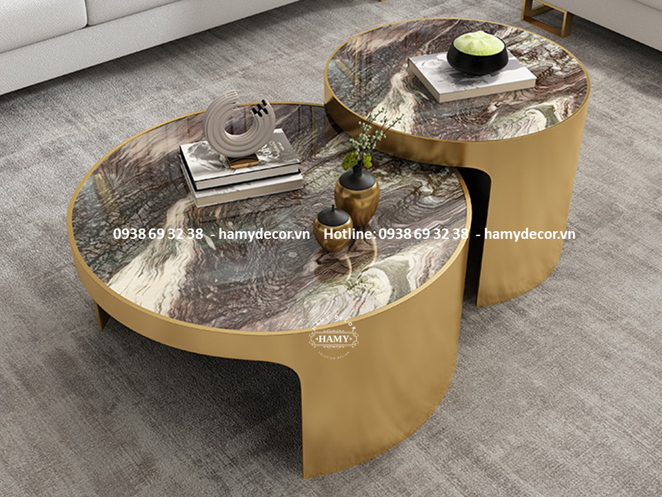 Bàn sofa đôi mặt đá Nâu cafe huyền bí - 71
