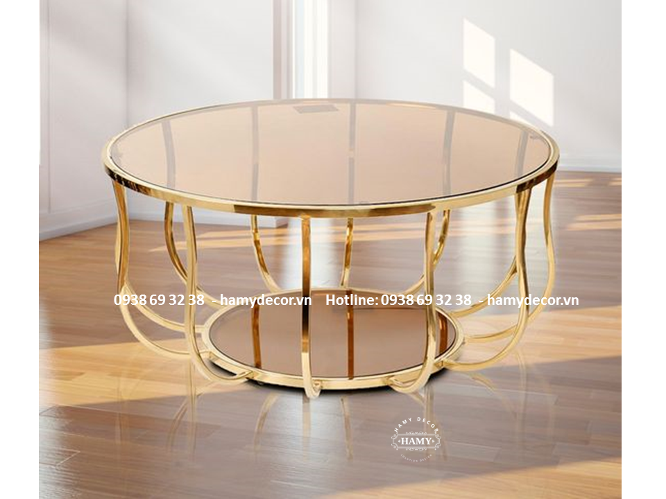 Mẫu bàn sofa  inox mạ vàng PVD màu Rose - 92