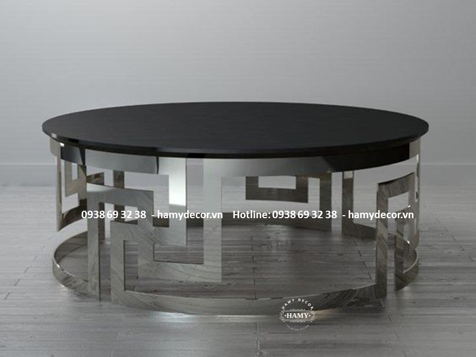 Mẫu bàn trà inox trắng bóng gương CNC độc đáo - 88