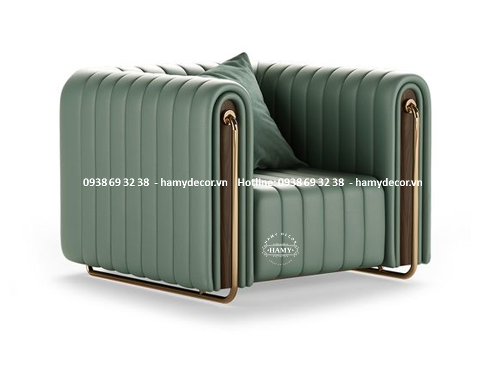Ghế Armchair chân inox mạ vàng - 25