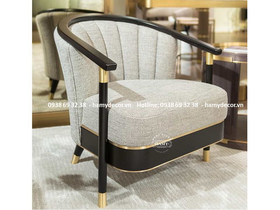Ghế Armchair chân inox mạ vàng - 26