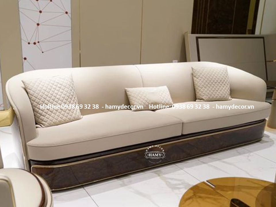 Ghế Sofa bọc vải nhung chân inox mạ vàng  SF-75