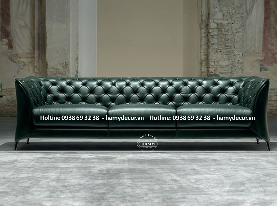 Mẫu Ghế Sofa bọc da kiểu tân cổ điển - 83
