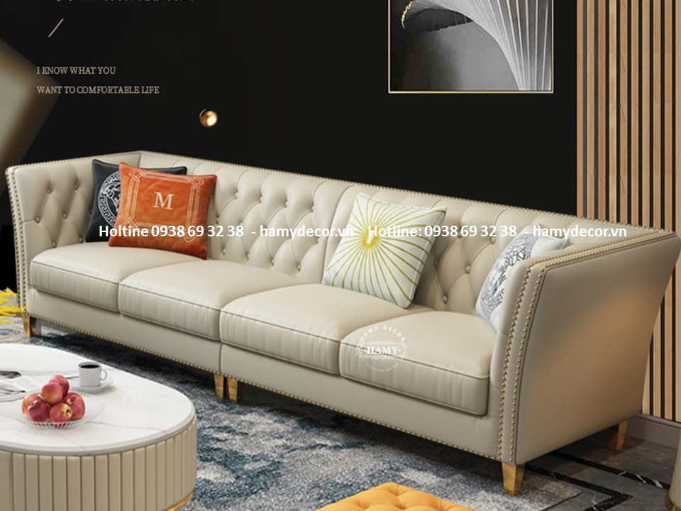 Ghế Sofa bọc da cho phòng khách hiện đại 89