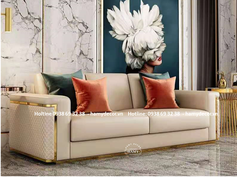 Mẫu ghế Sofa bọc da sang trọng 98