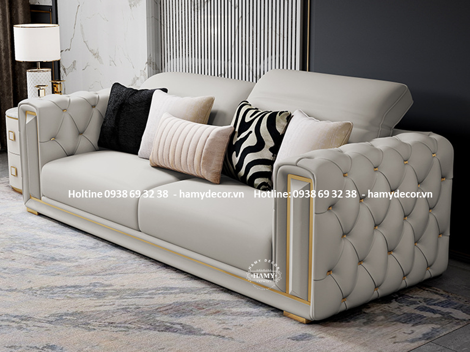 Mẫu ghế Sofa bọc da sang trọng 100