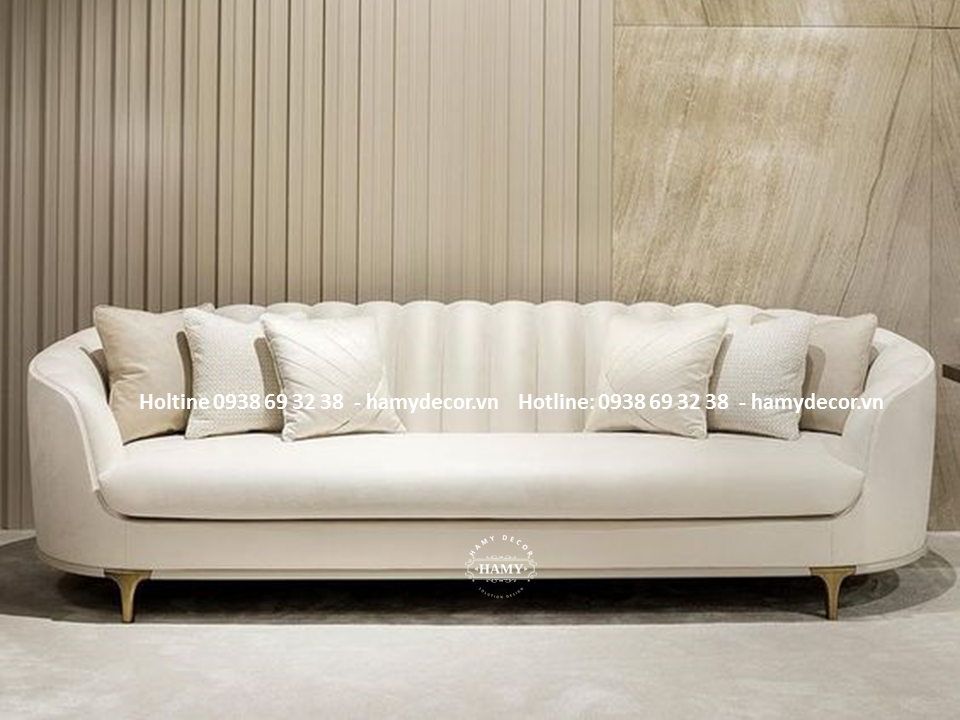 Ghế Sofa bọc vải nhung tân cổ điển sang trọng 104