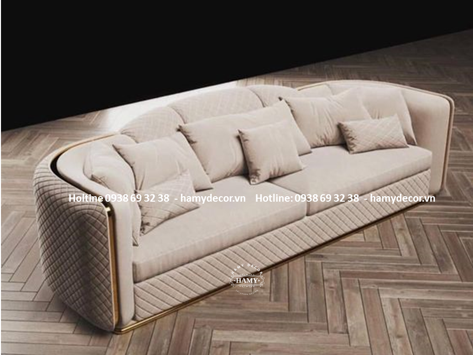 Ghế Sofa bọc vải nhung cho biệt thự sang trọng 106